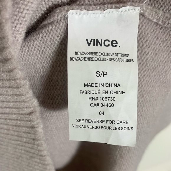 Vince Crew Neck 3/4 Sleeve 100% Cashmere Pullover Tunic Sweater Top Size Small - Picture 6 of 8